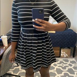 Stripped peplum dress